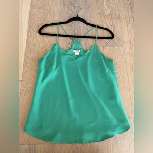 J. Crew green scalloped tank